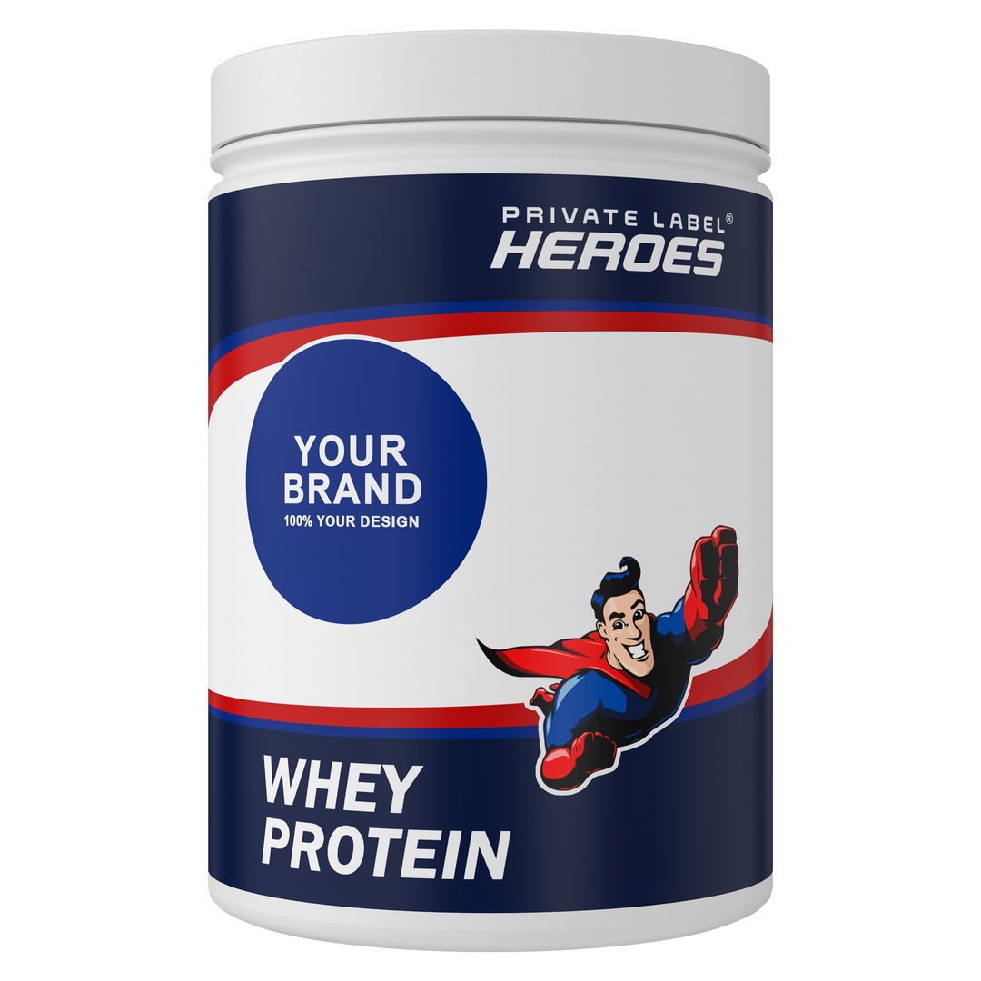 Private Label Heroes - Whey Protein Konzentrat im White Label Portfolio in vielen Geschmacksrichtungen schon ab geringer Abnahme verfügbar. Whey Protein Konzentrat